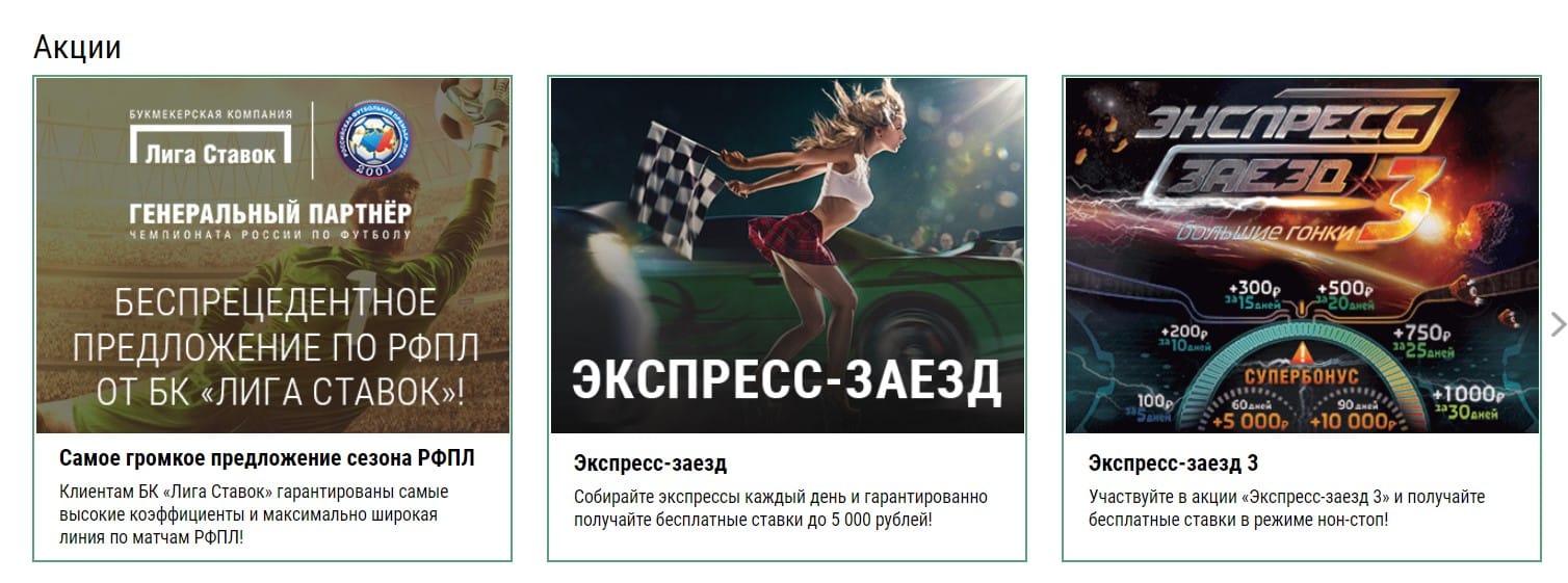 Бонусы БК Лига Ставок